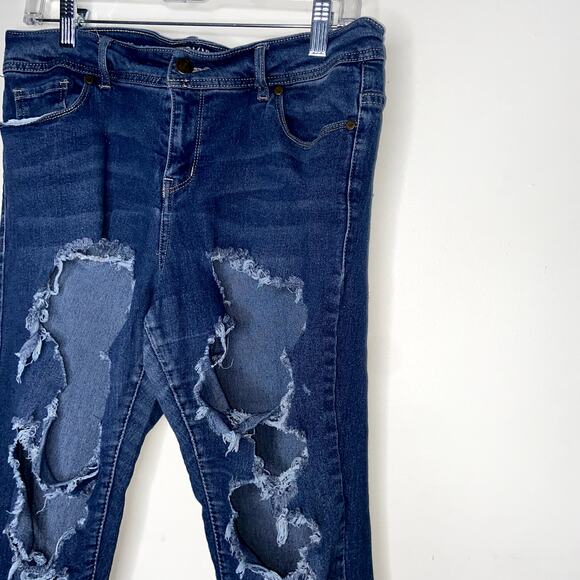 Tango Women's Jeans Heavily Distressed Ripped Size 10 Stretch WAIST 32" - Picture 4 of 5